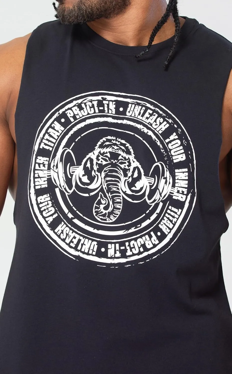 Men's Workout Drop Arm Tank Top Cut Off Sleeveless Gym Shirts