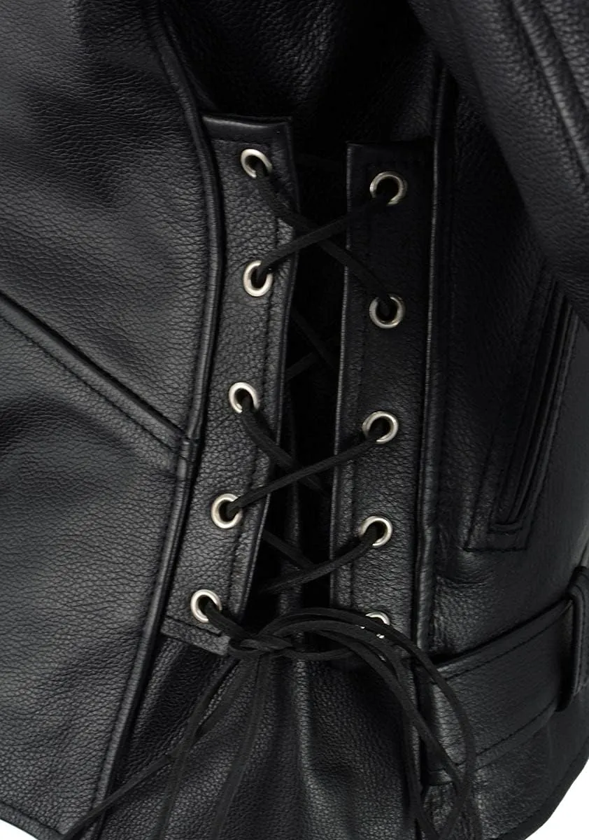 Milwaukee Leather LKM1781 Men's The Legend Classic Black Premium Leather Motorcycle Jacket w/Quilted Liner