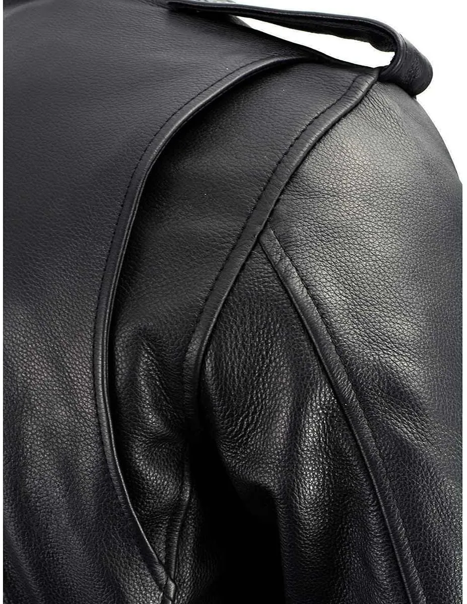 Milwaukee Leather LKM1781 Men's The Legend Classic Black Premium Leather Motorcycle Jacket w/Quilted Liner