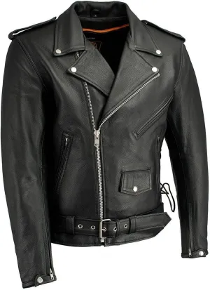 Milwaukee Leather LKM1781 Men's The Legend Classic Black Premium Leather Motorcycle Jacket w/Quilted Liner