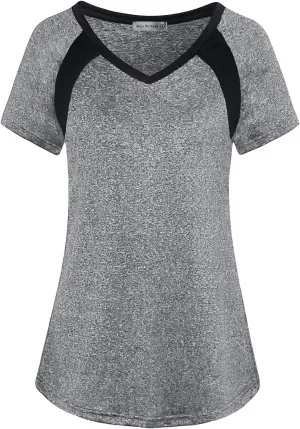 MISS FORTUNE Womens Active Wear Exercise Top Yoga Shirt Workout Clothes