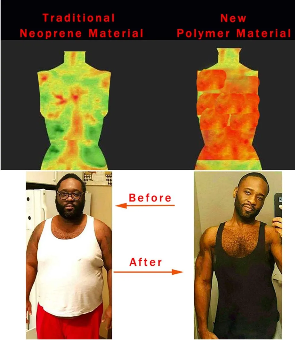MOLLDAN Mens Polymer Sauna Vest Sweat Slimming Tank Top with Zipper
