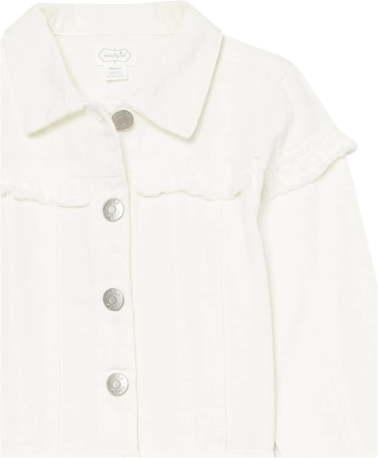 Mud Pie Girl White Denim Jacket
