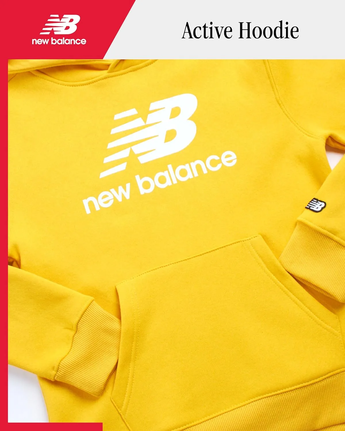 New Balance Boys' Sweatshirt - Basketball Active Fleece Pullover Hoodie (Size: 4-20)