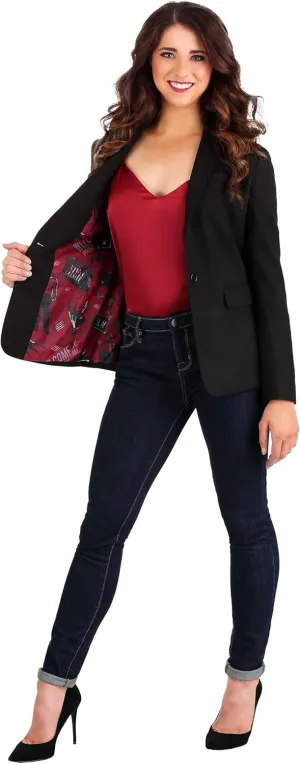 Nightmare on Elm Street Adult Freddy Kreuger Blazer for Women, Modern Style Black Nightmare on Elm Street Blazer