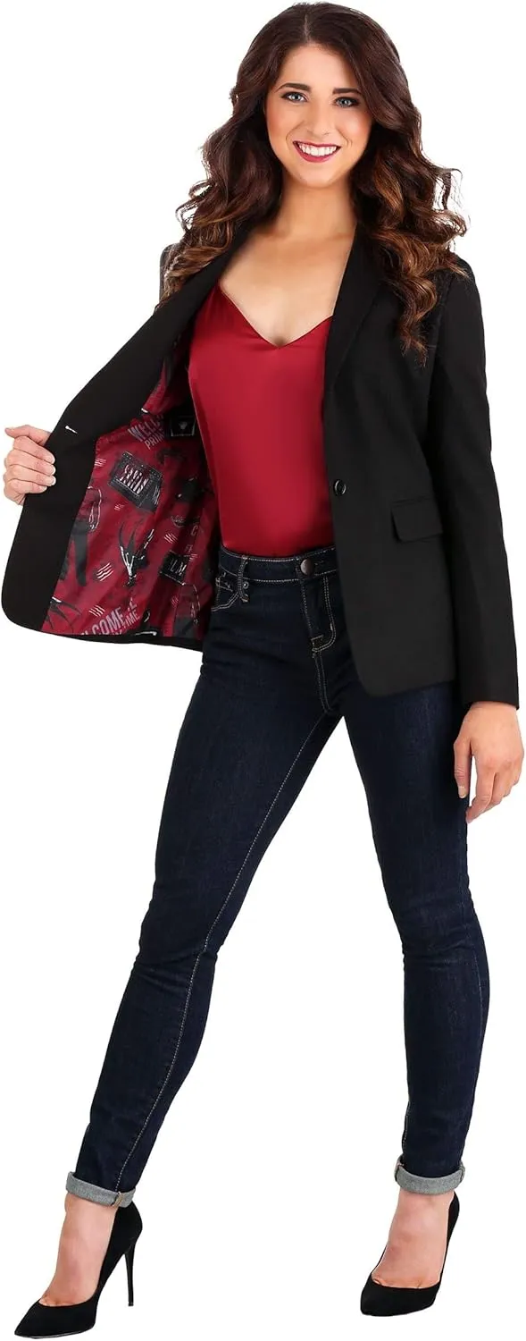 Nightmare on Elm Street Adult Freddy Kreuger Blazer for Women, Modern Style Black Nightmare on Elm Street Blazer