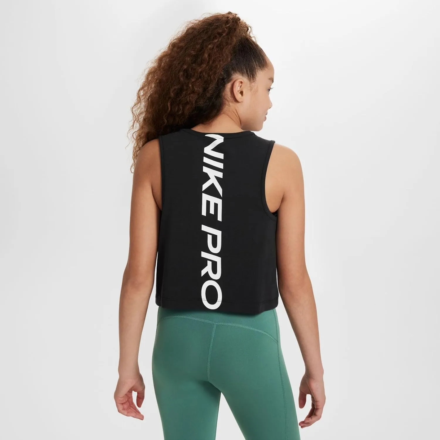Nike Pro Girls' Dri-FIT Training Tank Top (Black/White, FV2422-010)
