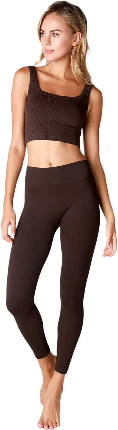 NIKIBIKI Women Seamless Chevron Ribbed Crop Top, Made in U.S.A, One Size