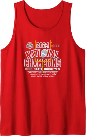 Ohio State Buckeyes National Champs 2024 Football 9-Time Tank Top