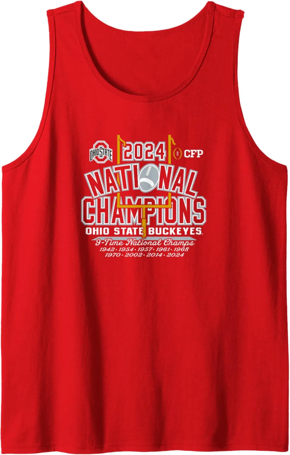 Ohio State Buckeyes National Champs 2024 Football 9-Time Tank Top