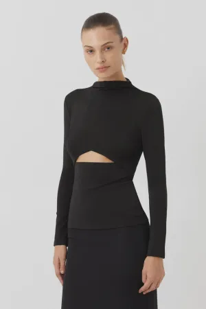 Olea Long Sleeve Top Black