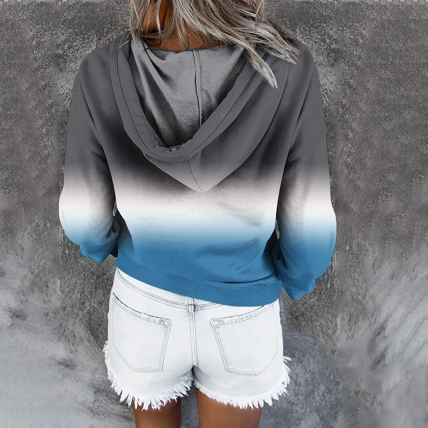 Oversized Hoodies for Women Fall Fashion Button Down Loose Fit Sweatshirt Long Sleeve Cute Drawstring Workout Hoodie