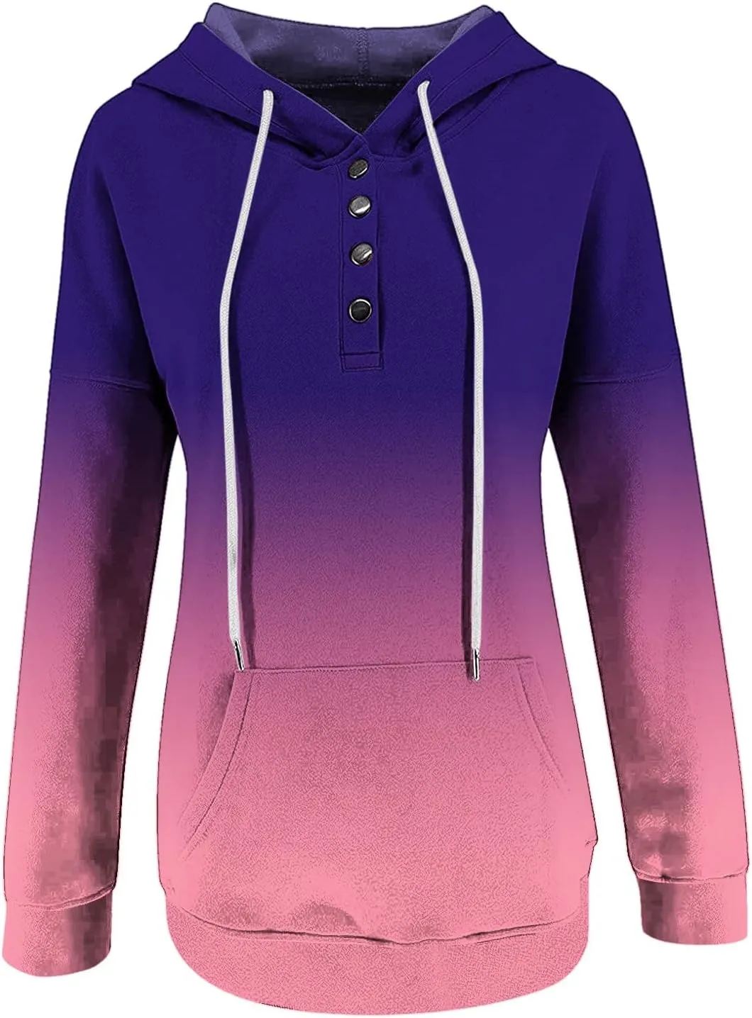 Oversized Hoodies for Women Fall Fashion Button Down Loose Fit Sweatshirt Long Sleeve Cute Drawstring Workout Hoodie