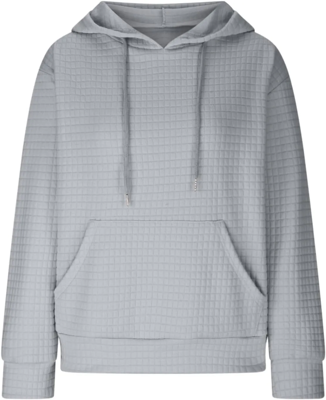 Oversized Hoodies for Women Trendy Casual Waffle Sweatshirt Y2k Drawstring Long Sleeve Pullover Cute Hoodie w/Pockets