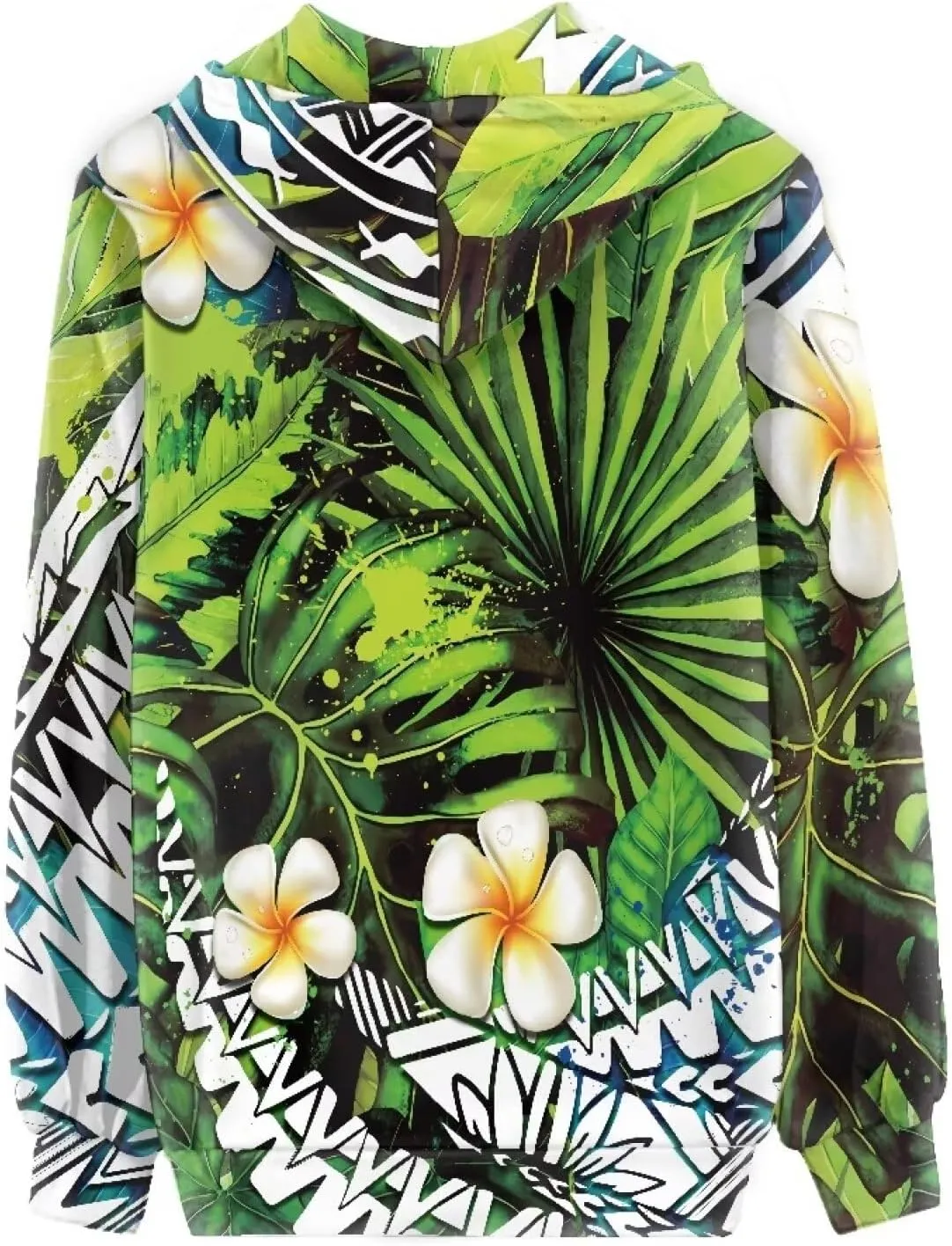 Pacific Island Art Tribal Zip Up Hoodie for Women Casual Polynesian Samoan Traditional Hooded Sweatshirt Jacket