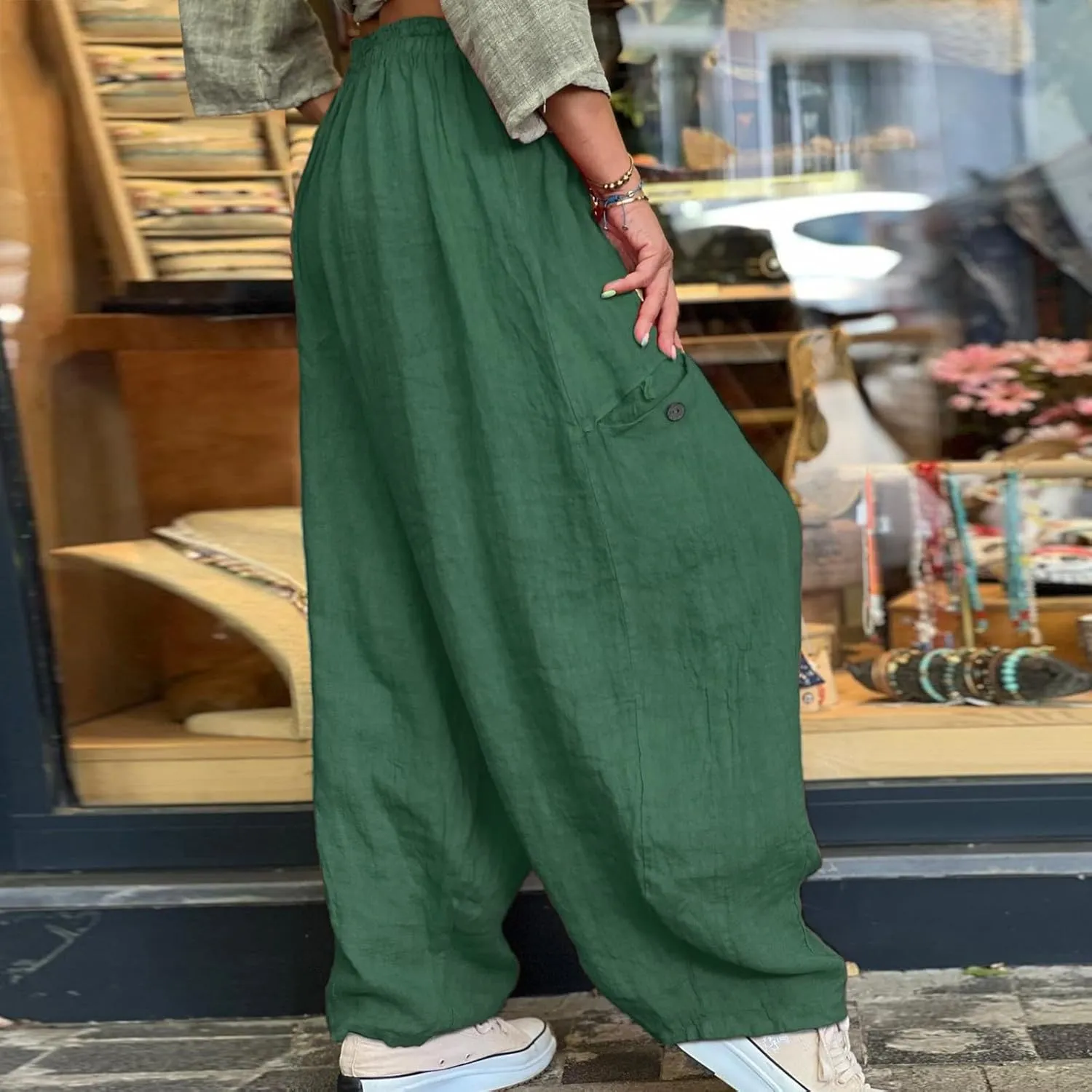 Pants Linen Women Summer Cotton Linen Summer Pant Womens Lightweight Cotton Trousers for Summer