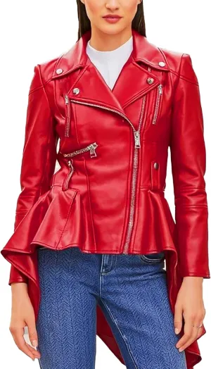 Peplum Jacket for women - Real women Leather Jacket - Peplum leather jacket for women