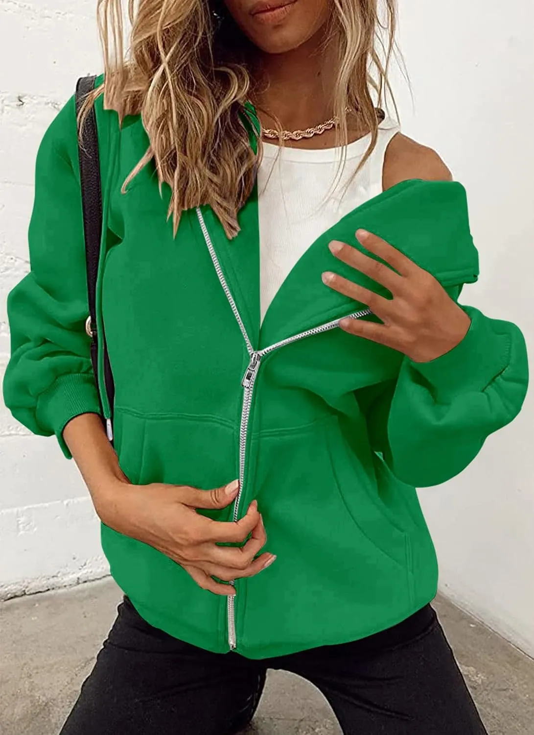 PRETTYGARDEN Women's Zip Up Y2K Hoodies Casual Long Sleeve Track Jackets with Pockets