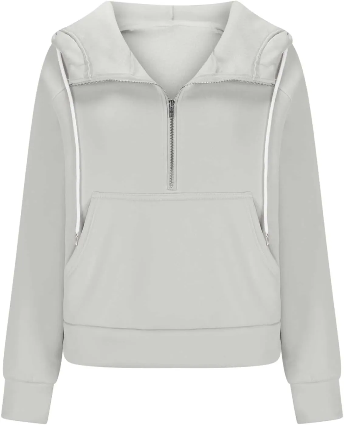 Pullover Sweaters for Women Quarter Zip Pullover Collared Sweater with Hood Oversized Zip Up Hoodie for Women