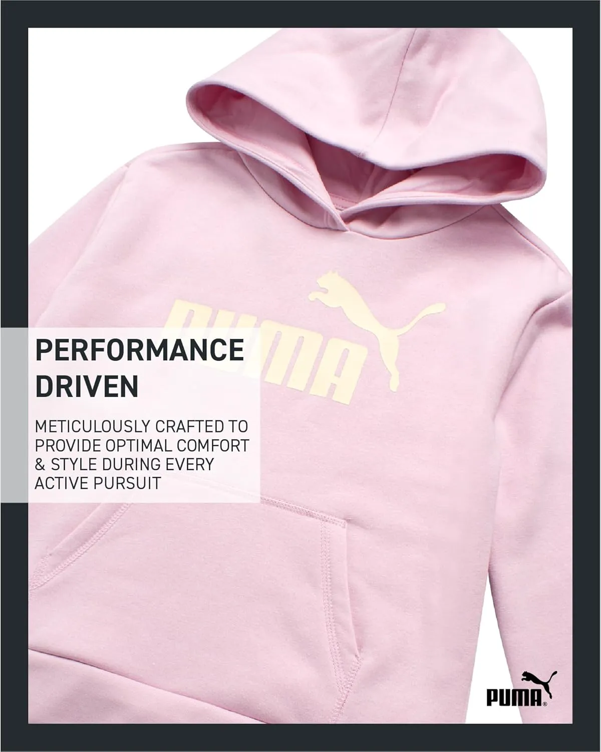 PUMA Girls' Sweatshirt - Performance Fleece Pullover Graphic Hoodie for Girls (7-16)
