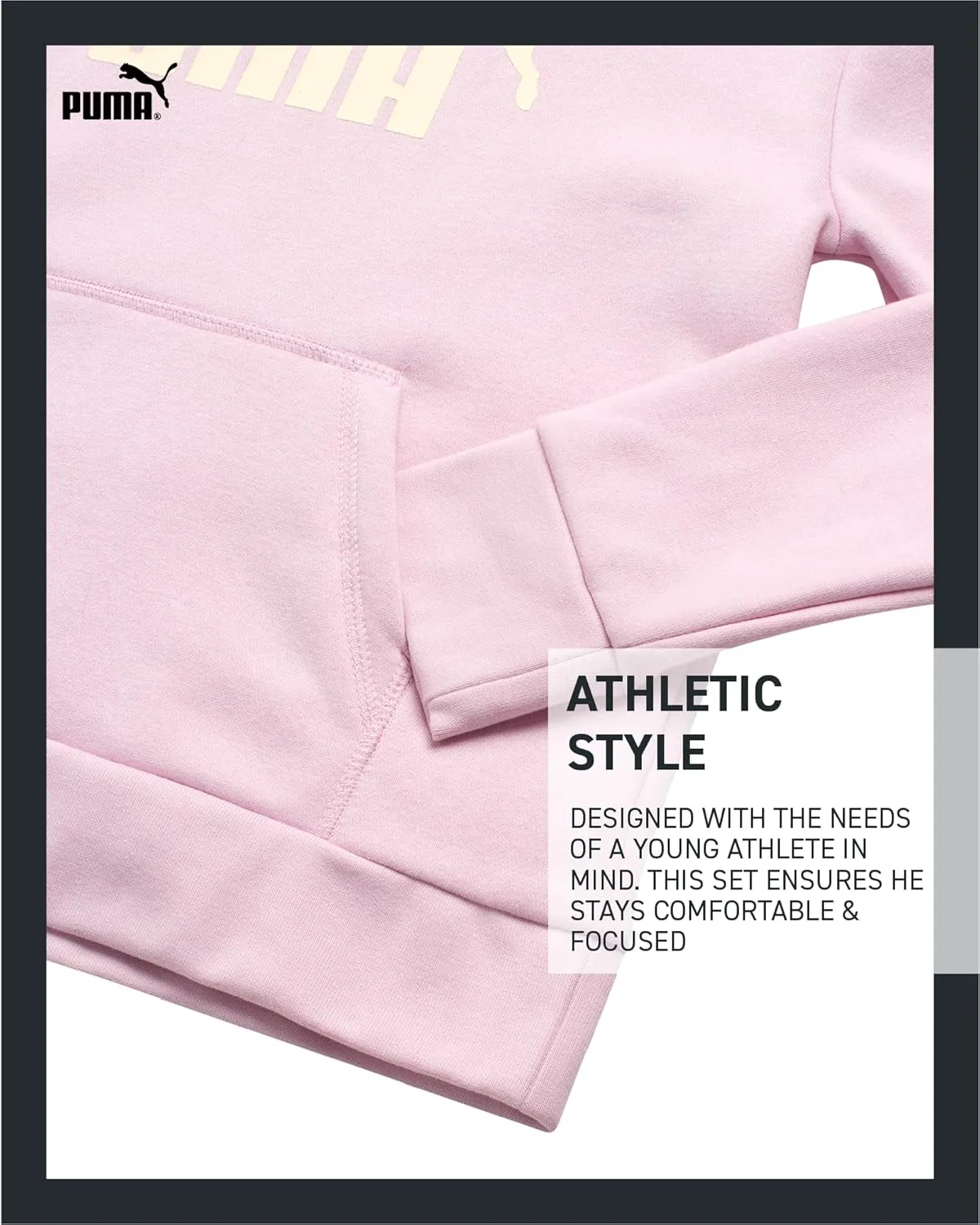 PUMA Girls' Sweatshirt - Performance Fleece Pullover Graphic Hoodie for Girls (7-16)