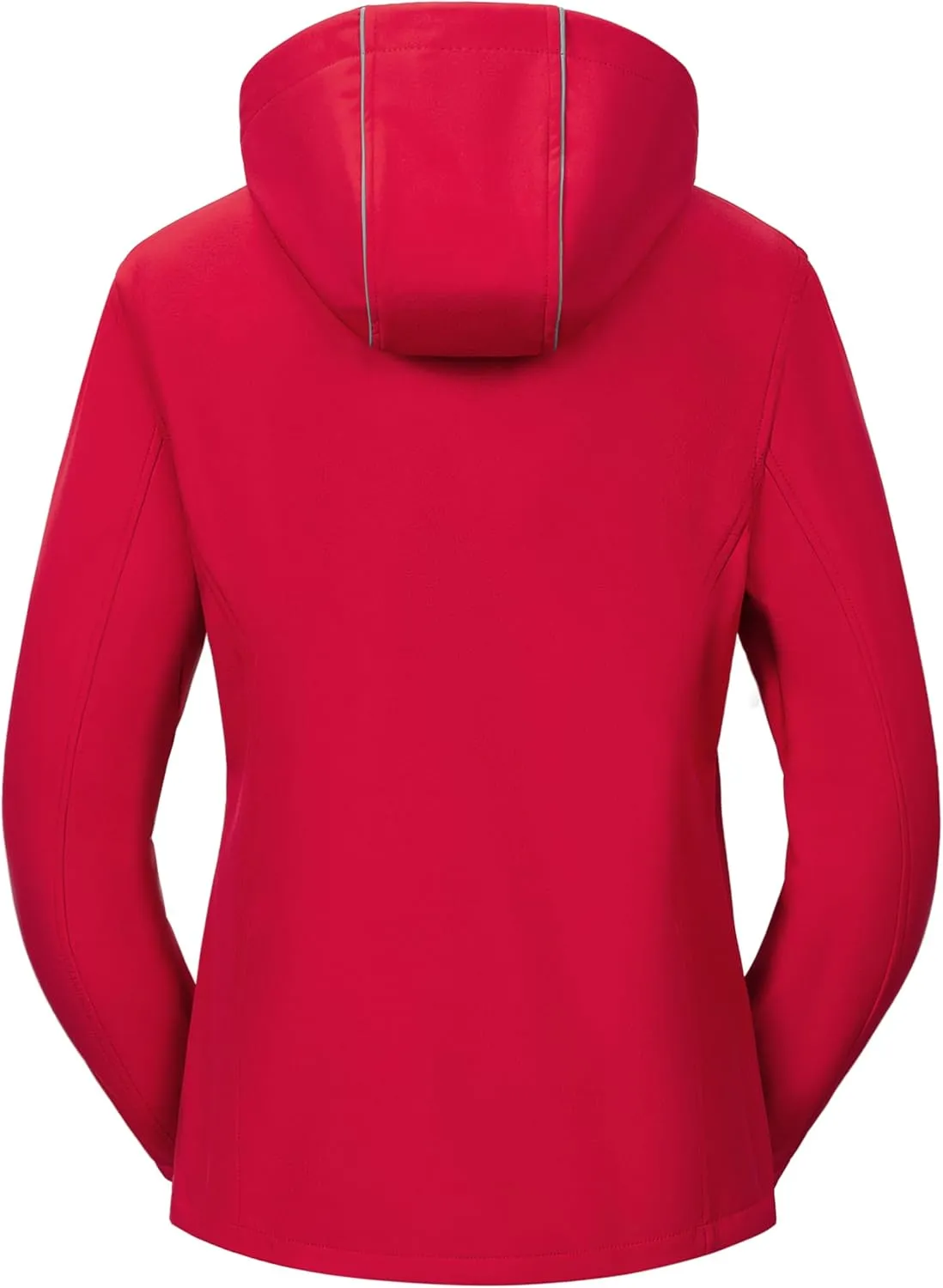 Pursky Women's Softshell Jacket Lightweight Fleece Lined Rain Jacket Waterproof Warm Windbreaker Coat With Removable Hood