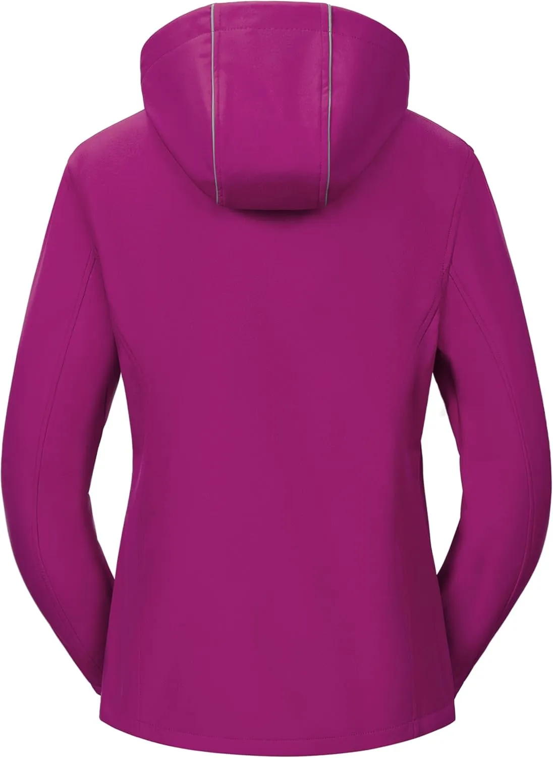 Pursky Women's Softshell Jacket Lightweight Fleece Lined Rain Jacket Waterproof Warm Windbreaker Coat With Removable Hood