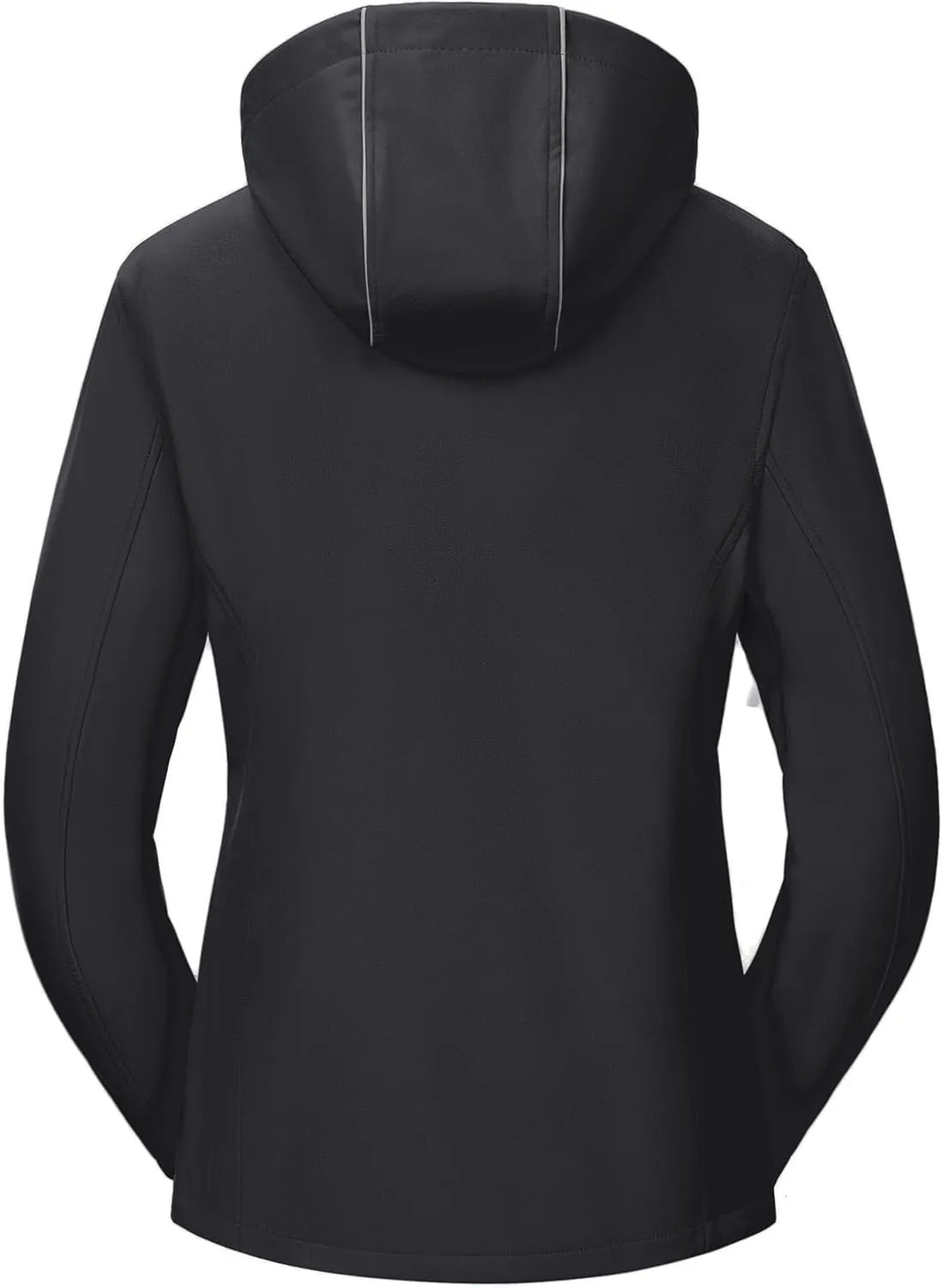 Pursky Women's Softshell Jacket Lightweight Fleece Lined Rain Jacket Waterproof Warm Windbreaker Coat With Removable Hood