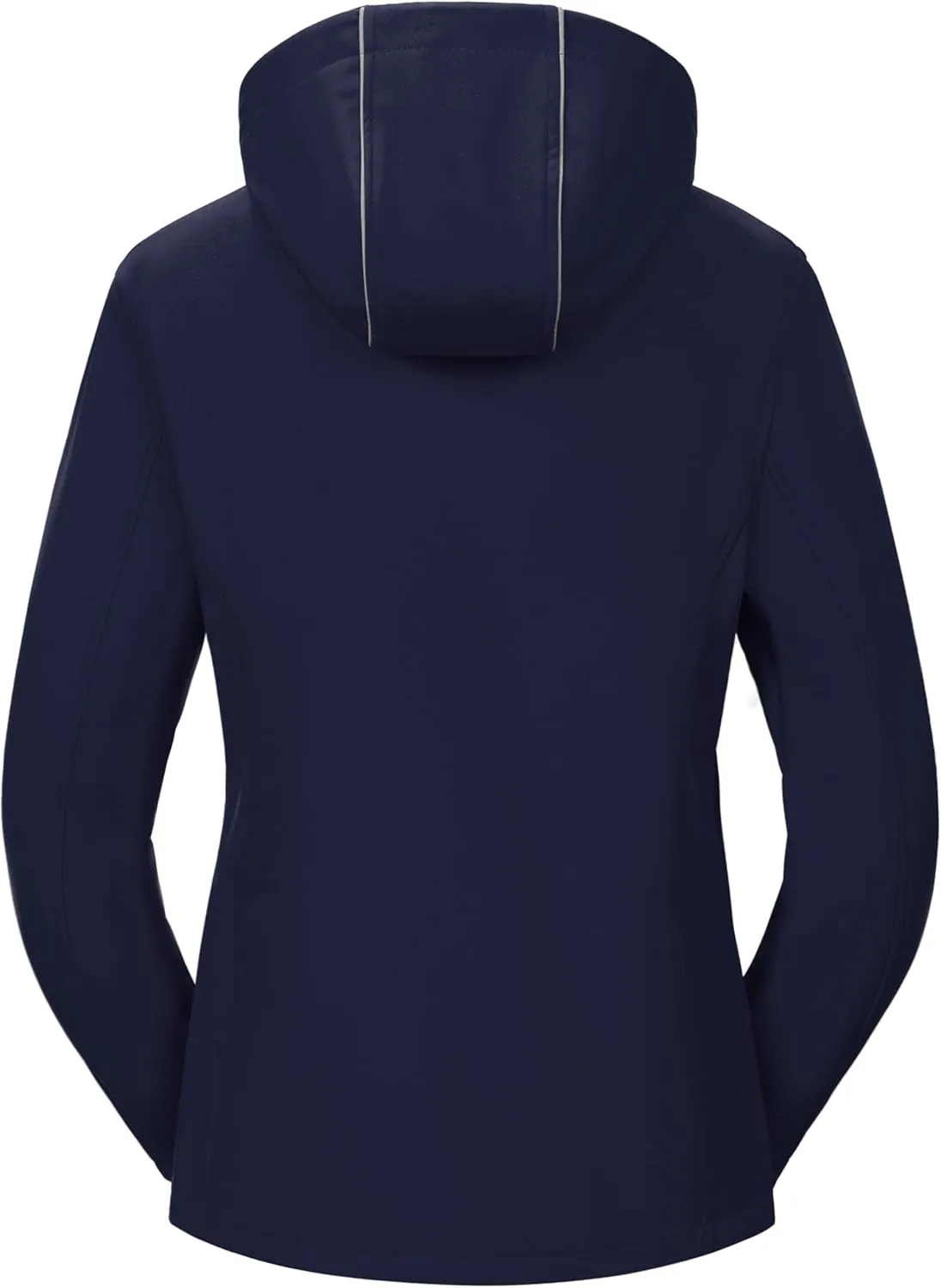 Pursky Women's Softshell Jacket Lightweight Fleece Lined Rain Jacket Waterproof Warm Windbreaker Coat With Removable Hood