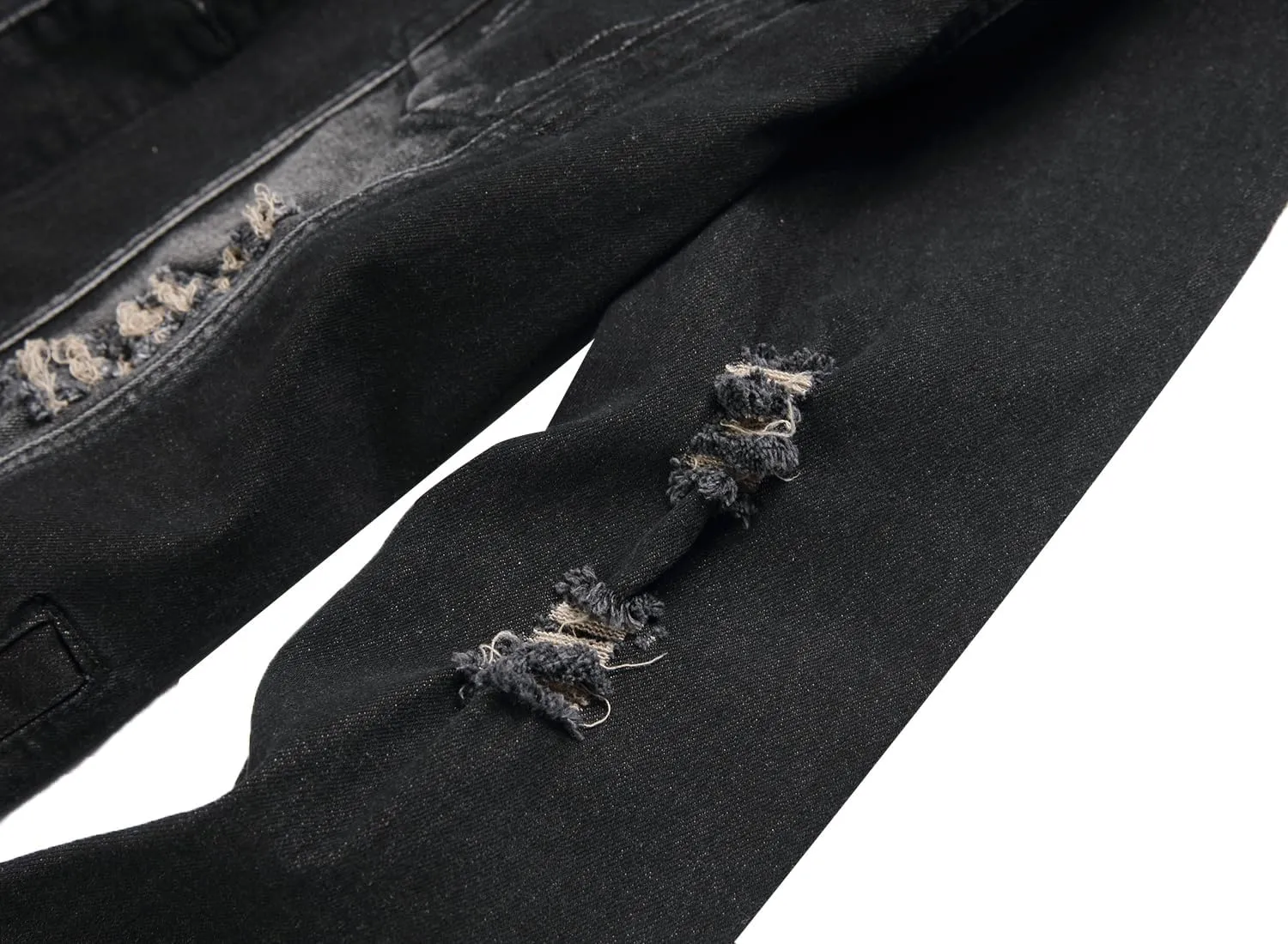 QIMYUM Jean Jacket For Men, Distressed Slim Denim Jacket