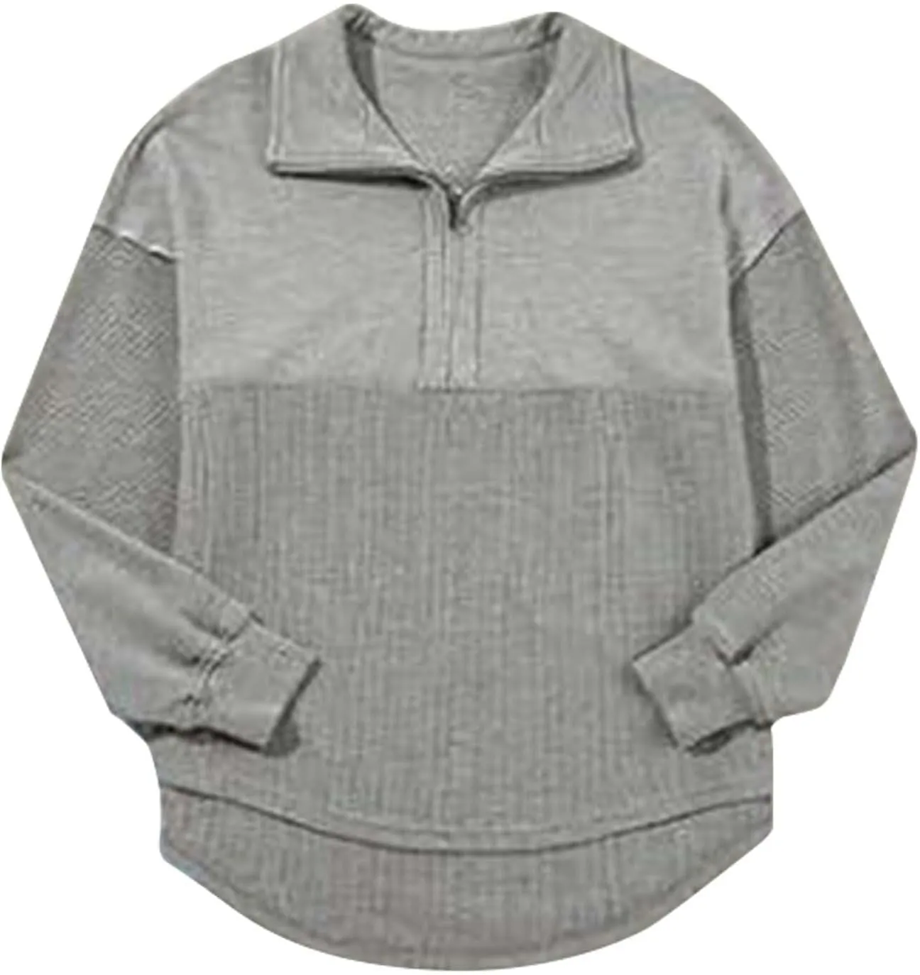 Quarter Zip Pullover Women Oversized Sweatshirt Fall Outfits for Women 2024 Knit Half Zip Pullover Loose Long Sleeve