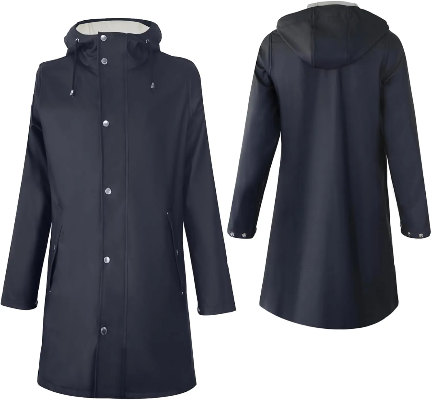 Rain Jackets for Women, Rain Coats Long Hooded Outdoor Waterproof Windbreaker Women's Trench Coat