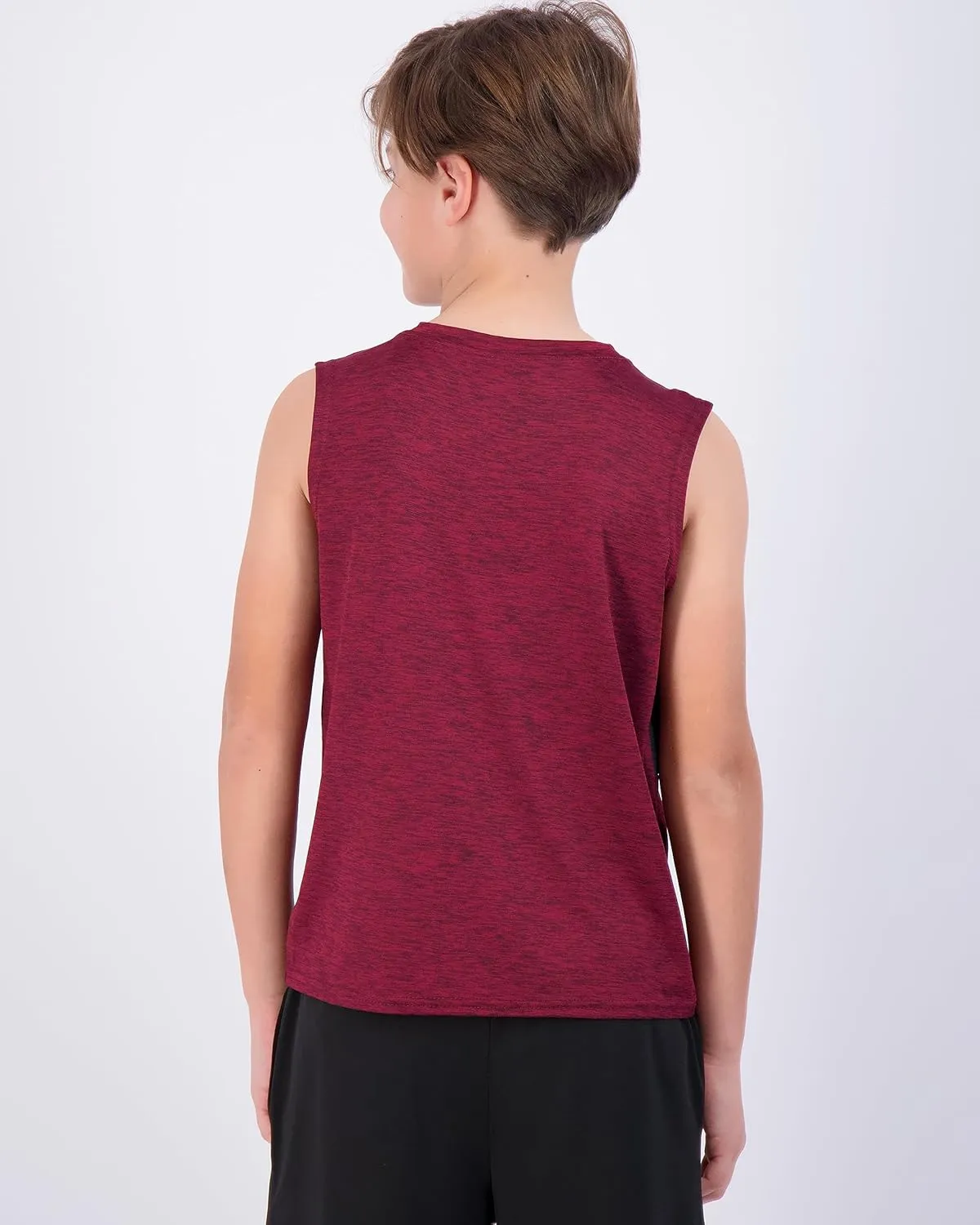 Real Essentials 5 Pack: Boys Dry-Fit Active Athletic Performance Tank Top