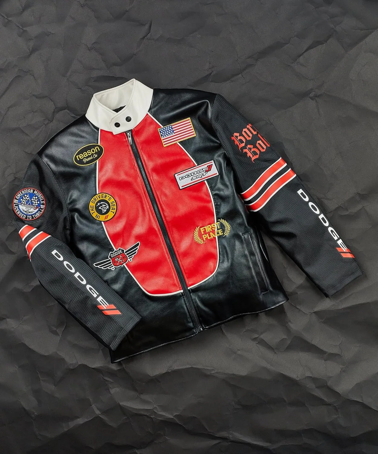 Reason Mens Moto Jacket, Casual Fashion Outerwear, Lightweight Waterproof Zipper Jackets, Dodge Moto Jacket