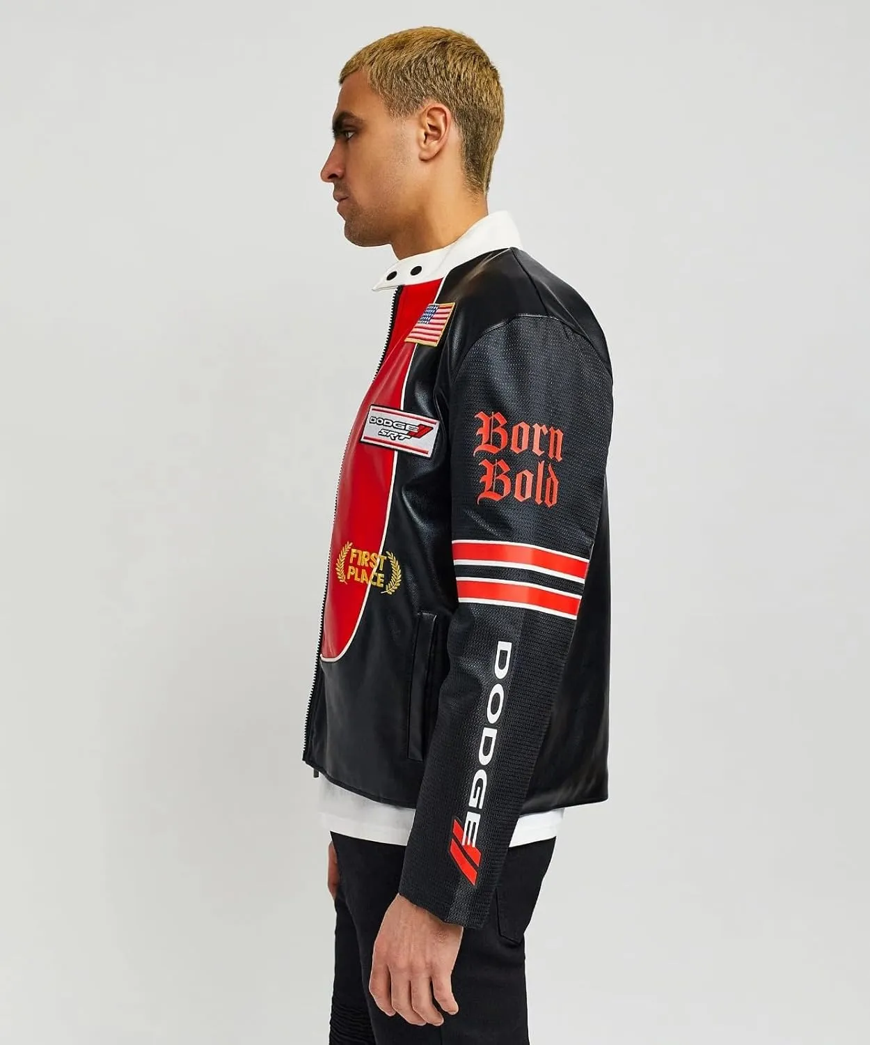 Reason Mens Moto Jacket, Casual Fashion Outerwear, Lightweight Waterproof Zipper Jackets, Dodge Moto Jacket