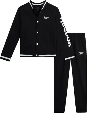 Reebok Boys' Active Tracksuit Set - 2 Piece Performance Fleece Varsity Jacket and Jogger Sweatpants for Boys (Sizes: 8-12)