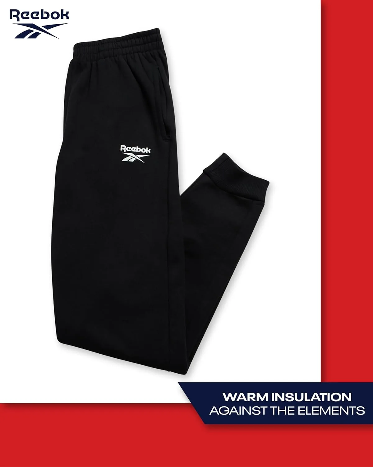 Reebok Boys' Active Tracksuit Set - 2 Piece Performance Fleece Varsity Jacket and Jogger Sweatpants for Boys (Sizes: 8-12)