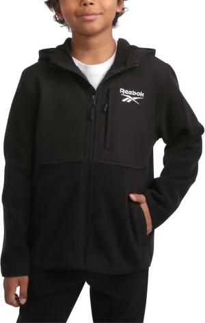 Reebok Boys' Jacket - Warm Polar Fleece Zip Up Hoodie Jacket for Boys - Lightweight Athletic Boy's Comfort Hoodie (4-20)