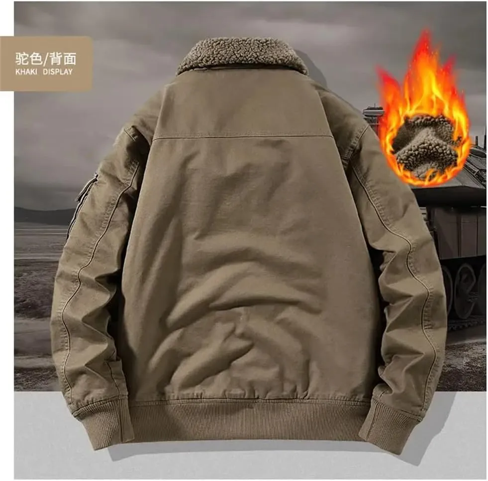 REHJJDFD Men Thicken Fleece Warm Winter Jacket Jackets Male Coat Men Parkas Wool Winter Men's Cotton-Padded Warm Jackets