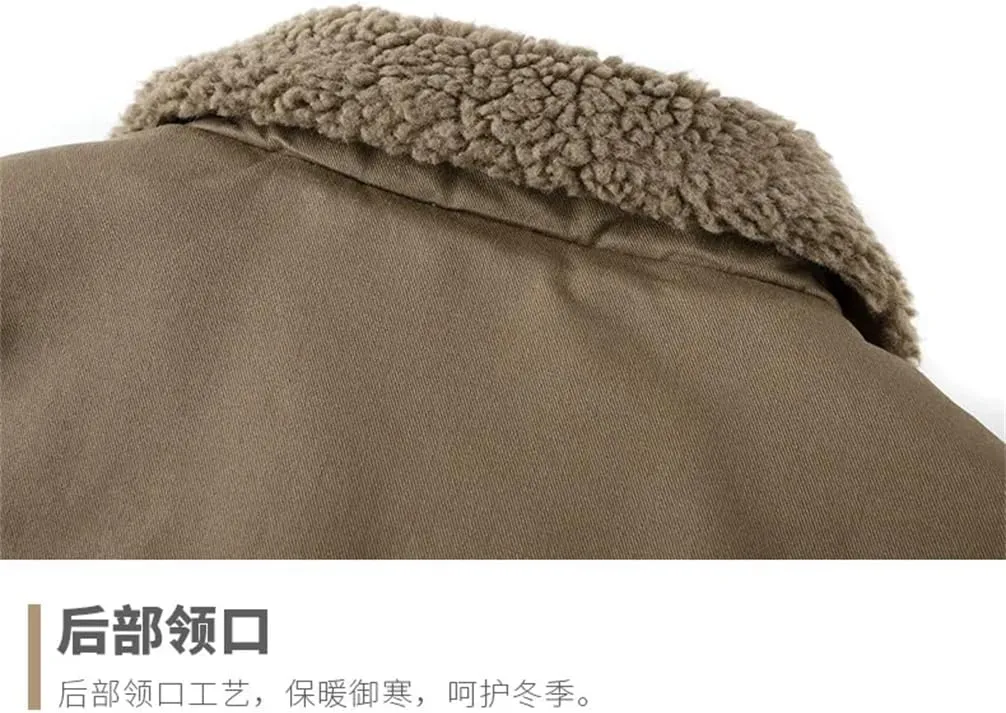 REHJJDFD Men Thicken Fleece Warm Winter Jacket Jackets Male Coat Men Parkas Wool Winter Men's Cotton-Padded Warm Jackets