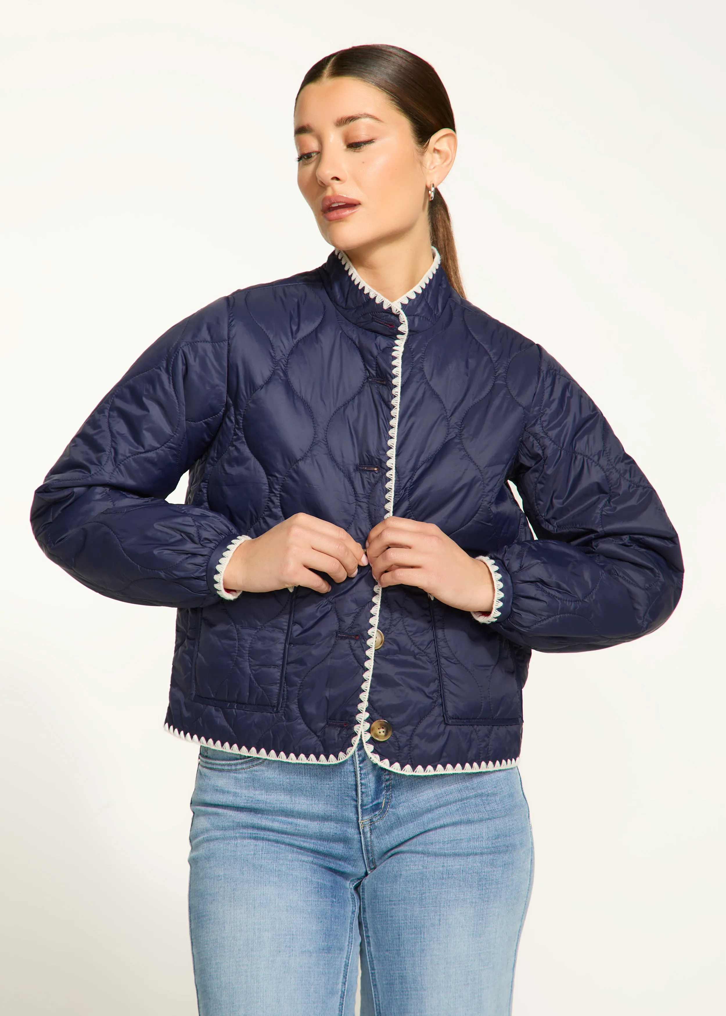 Reversible Lightweight Puffer, Red/Navy