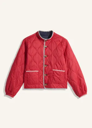 Reversible Lightweight Puffer, Red/Navy