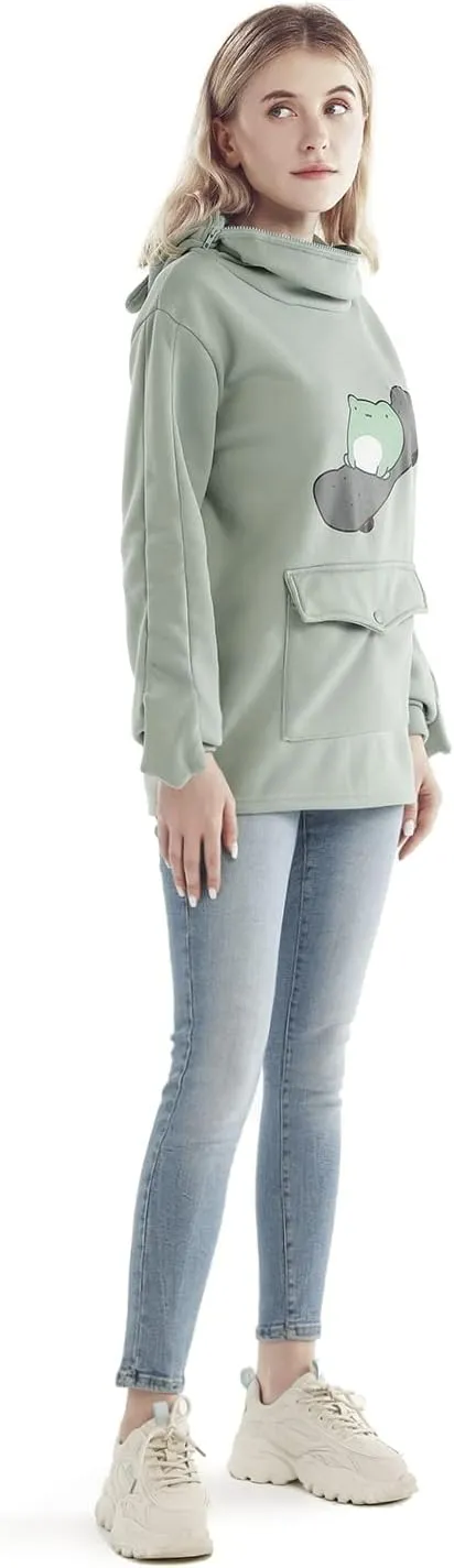 RGOSME Frog Hoodie Teen Girls Cute Oversized Graphic Hoodies Women Sweatshirt Cosplay Costume Pullover Tops