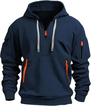 RTTUIOP Hoodies For Men Full Zip/Half Zip Hoodie Tactical Sweatshirt Vintage Long Sleeve Casual Fashion Hoodie