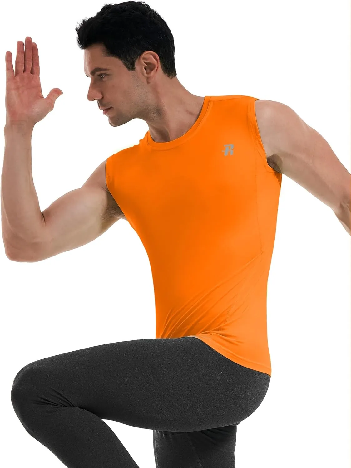 Runhit Sleeveless Compression Shirt Men Tank Top Athletic Muscle Shirts for Men