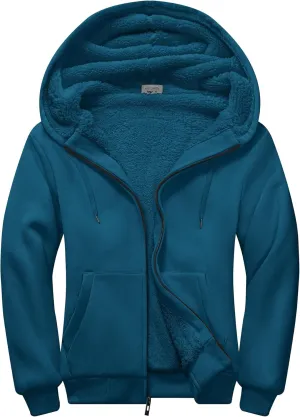 SCODI Hoodies for Men Heavyweight Fleece Sweatshirt - Full Zip Up Thick Sherpa Lined Hooded Sweatshirts