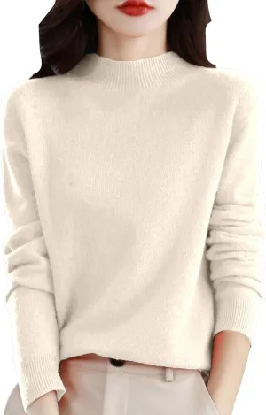SERYU Cashmere Sweaters for Women Half Turtleneck Long Sleeve Jumper Knitted Pullover Warm Cashmere Sweater Tops
