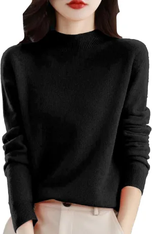 SERYU Cashmere Sweaters for Women Half Turtleneck Long Sleeve Jumper Knitted Pullover Warm Cashmere Sweater Tops