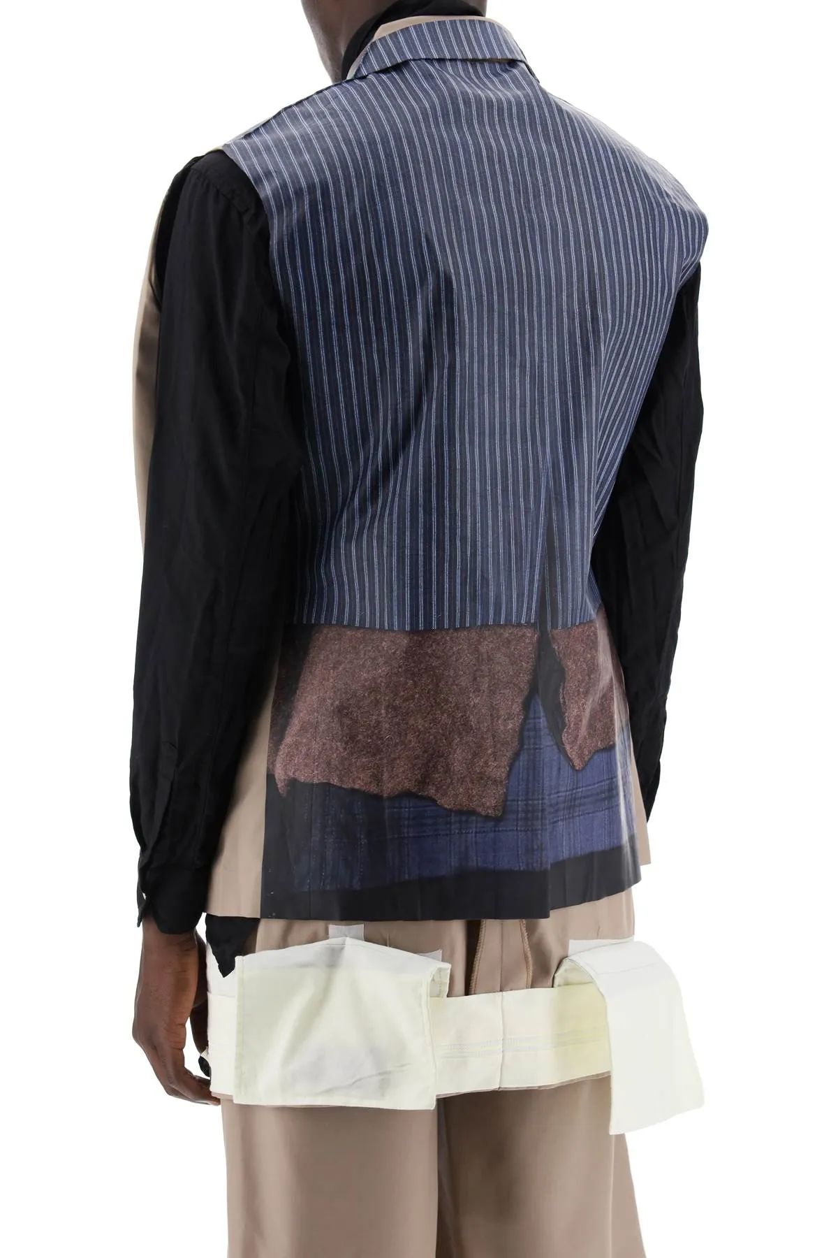 sleeveless blazer with trom PM J024 BEIGE