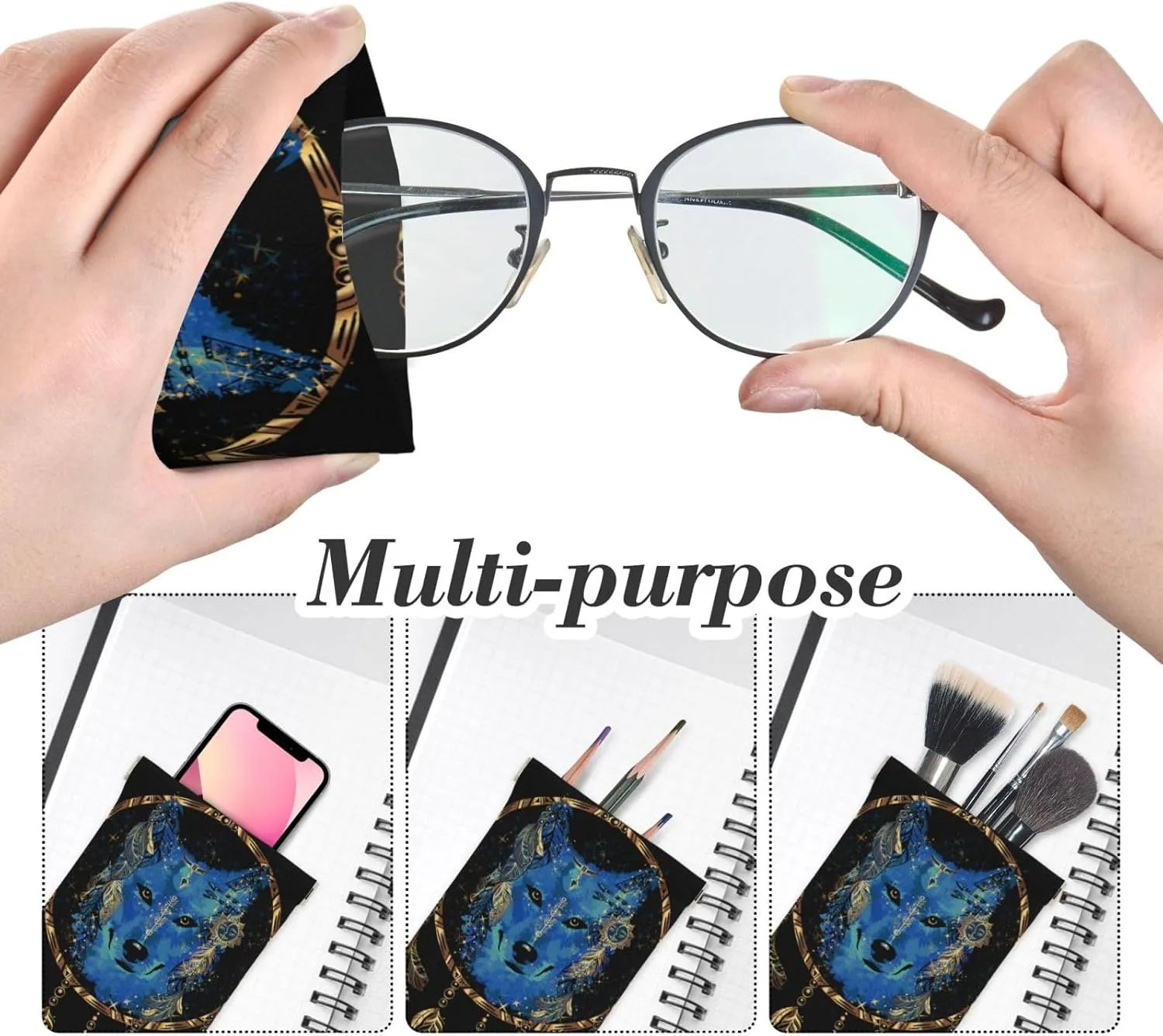 Squeeze Top Sunglass Case Soft Leather Eyeglass Case Portable Sunglasses Pouch